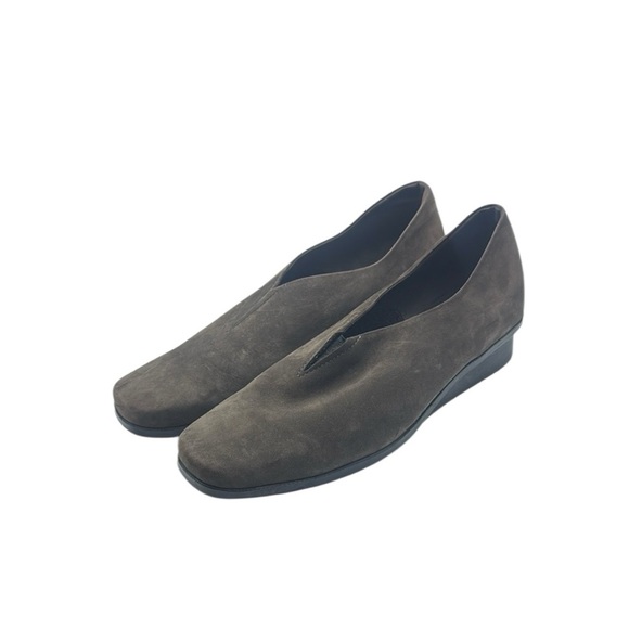Arche Nubuck Brown Slip-On Wedge Loafers Size 8.5 - Picture 1 of 12